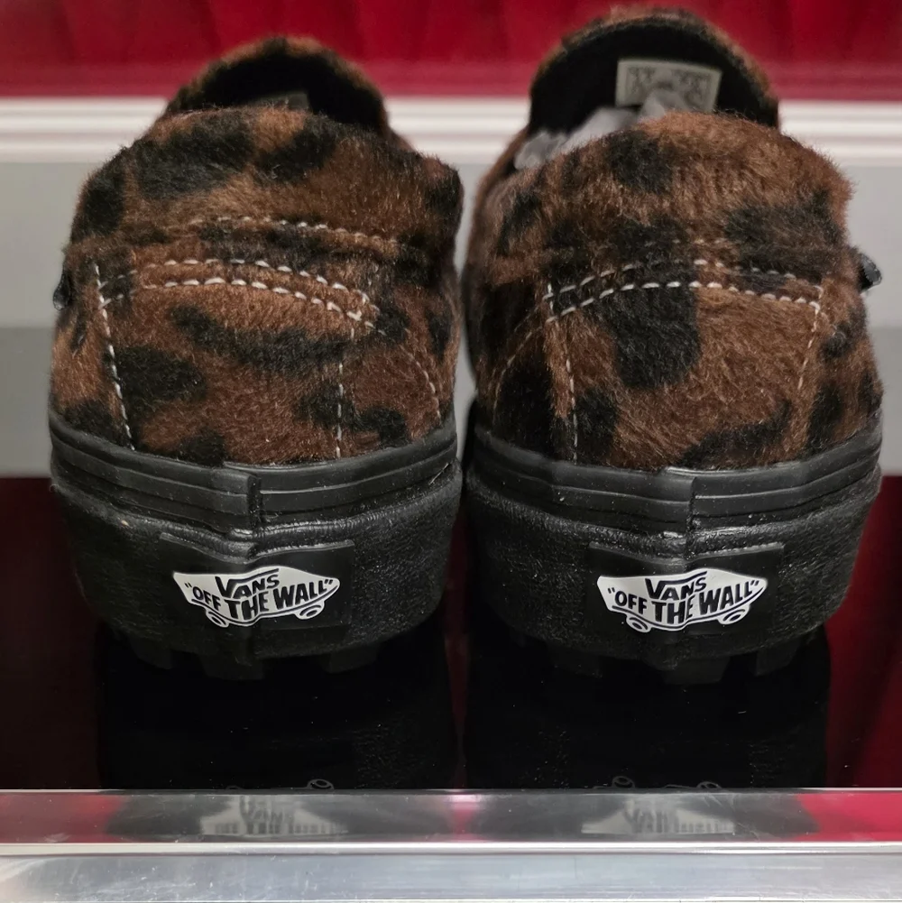 Vans Style 53 Leopard Brown Black Slip-On  Mens 3.5 Women's 5 New